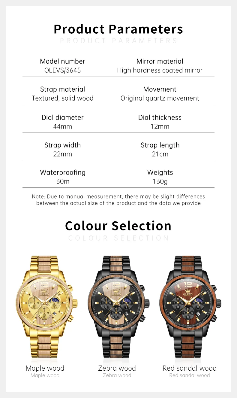 Olevs 3645 Luxury Man Watches Waterproof Luminous Hands Calendar Chronograph Quartz Wristwatch for Men Montre Relojes Homme Uhr