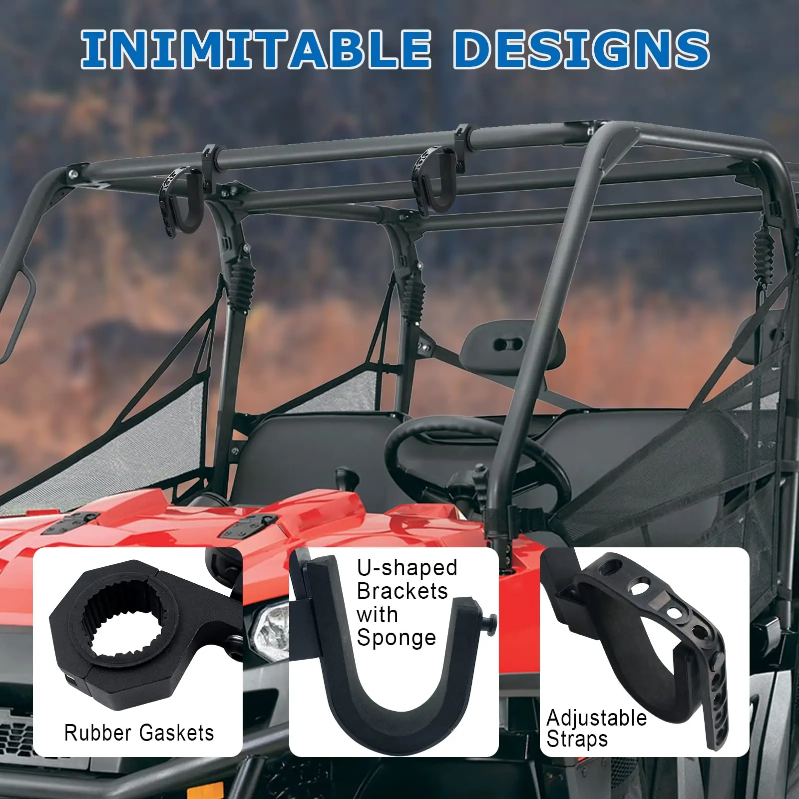 Utv Overhead Gun Holder Kemimoto Roof Gun Carrier Bow Rack In In