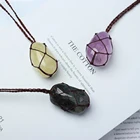 Agate Pendant Wholesale Amethyst Rose Quartz Crystals Agate Natural Stones Nets Chakra Pendant Necklace