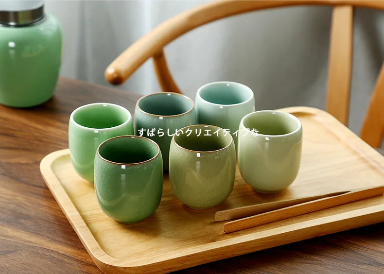 product wholesale wholesale celadon large tea cup longquan master tea bowl classic customized water ceramic tea cup for home gardening365-6