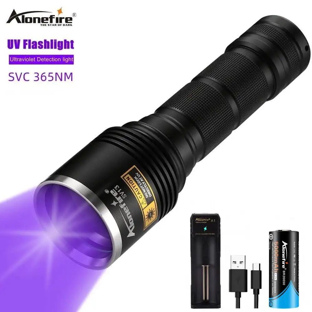 UV Led Flashlight Blacklight 365Nm Purple Ultra Violet Torch lamp cash Detection 