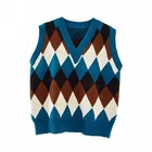 Vest 100%Cotton Custom Winter Knit Vest Sweater Women Sleeveless Sweater Vest