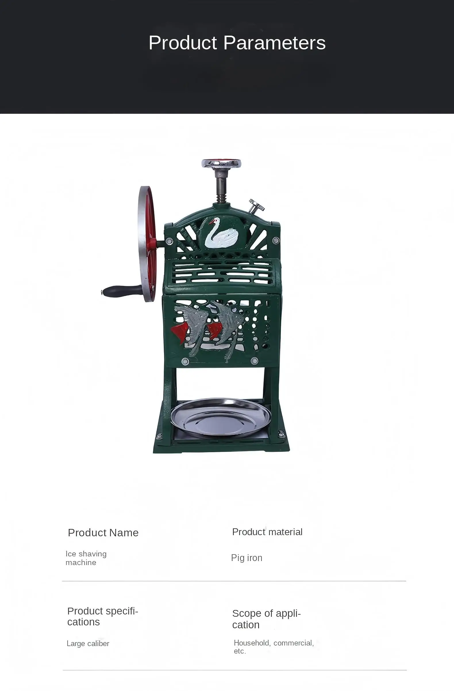 Retro Chi-bi Maruko Portable Ice Maker Machine Ice Block Crusher Slush Machine Manual 25W Home Use