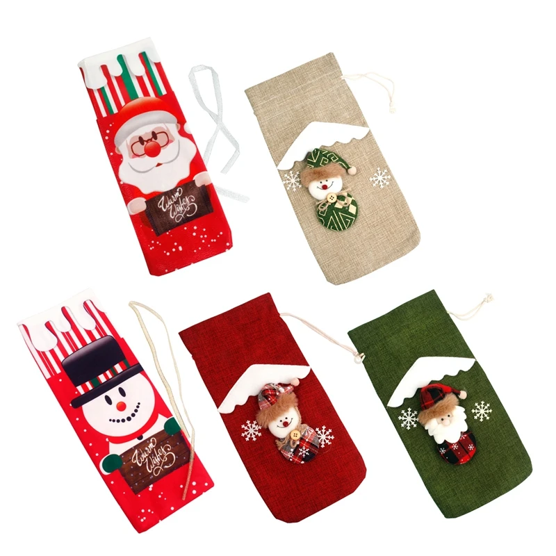 Cubre botella de vino para Navidad, adornos navideños para el hogar, adorno de Navidad 28 H7ca74f6b0a944e28a03502c5e5de4082I