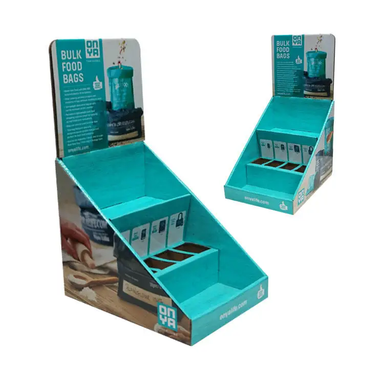 pos 表托盘纸板展示架瓶子台面波纹零售展示盒包装