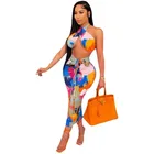 Women's Fashion European And American Women's Clothing Printing Pleated Skirt Suit
