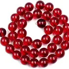Red 45pcs/strand 8mm Pomegranate Red Agate Natural Stone Loose Beads For Jewelry Making