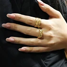 Ring Men Rings Chris April Custom S925 Silver Gold Plated Open Wave Twist Ring For Men