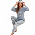 Sleepwear Sleepwear Women Pajamas 2021 Women's Pjs Sets Custom Graphic Print Cartoon Sleepwear Winter Women Pajamas
