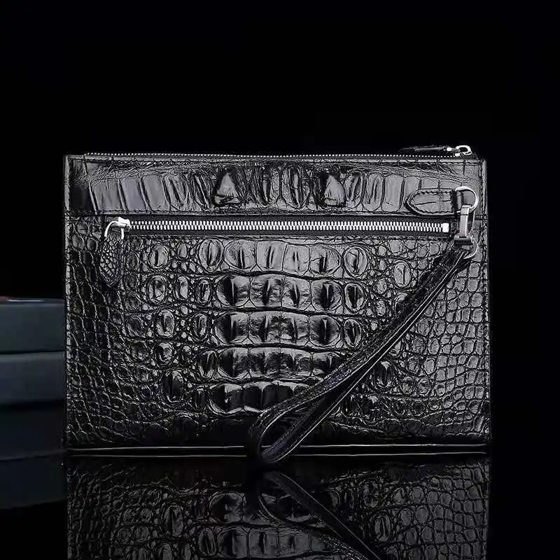 Exotic High Quality Men Genuine Crocodile Skin Clutch Bag Stylish Office Bags for Men