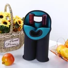 Bottles Bottle Bag OEM 37*25CM 2 Bottles Slots Neoprene Wine Bottle Cooler Bag Sleeve Eco Friendly Ice Tote Bag