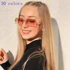 Sample Available Custom Small Rectangle Metal Shades Rimless Hot Trending UV 400 Origi Sunglasses Women 2021