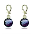 Earrings Silver Crystal Geode Earrings Jewelry Brass S925 Silver Needle Pendent Amethyst Earrings For Women