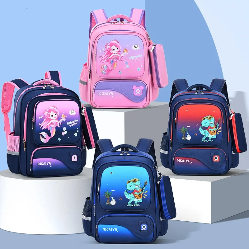 Amiqi MG-2201 2024 New Mermaid Princess Pink Elementary Kids Girls Children School Book Bags Backpack