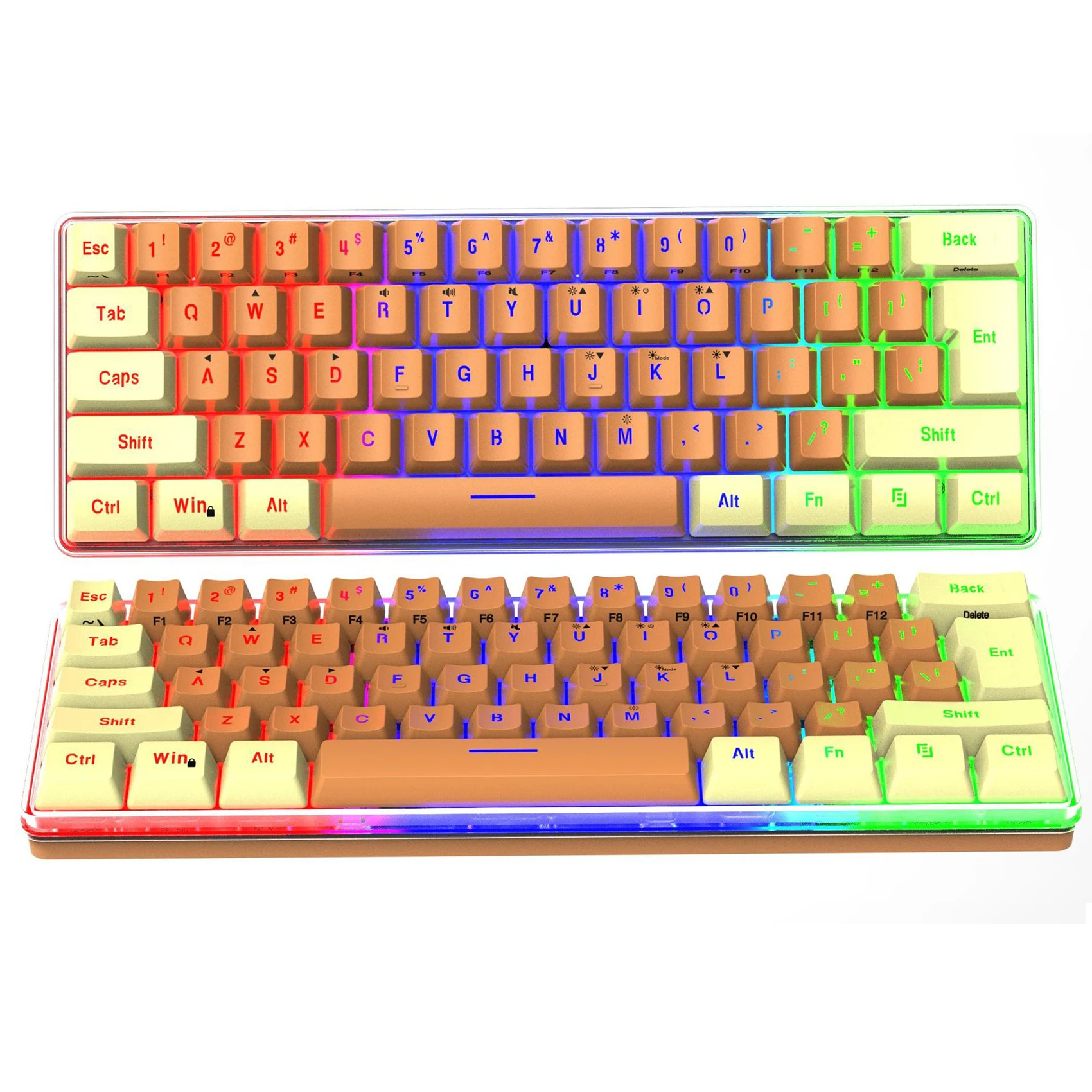 61 keys Rgb Translucent Mechanical Gaming Keyboard Teclado 60% LED Rgb Mechanical Keyboards