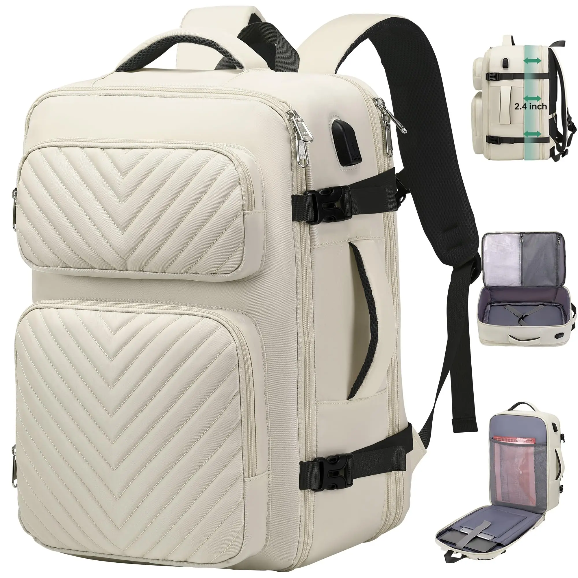 Custom new fashion simple backpack Double shoulder can expand large capacity multi-function computer travel backpack