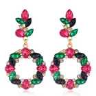 Rhinestone Earrings Big Rhinestone Flower Earrings Women's Exaggerated Earrings Fashion Jewelry Accessories