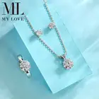 Ring Bridal Classic Diamond Jewelry Set Cubic Zircon Necklace Ring Earrings For Wedding Bridal Jewelry Set