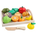 Food Toys Fruit Toy Cutting Fruits Vegetables Kids Kitchen Food Set Educational Wooden Kitchen Toys