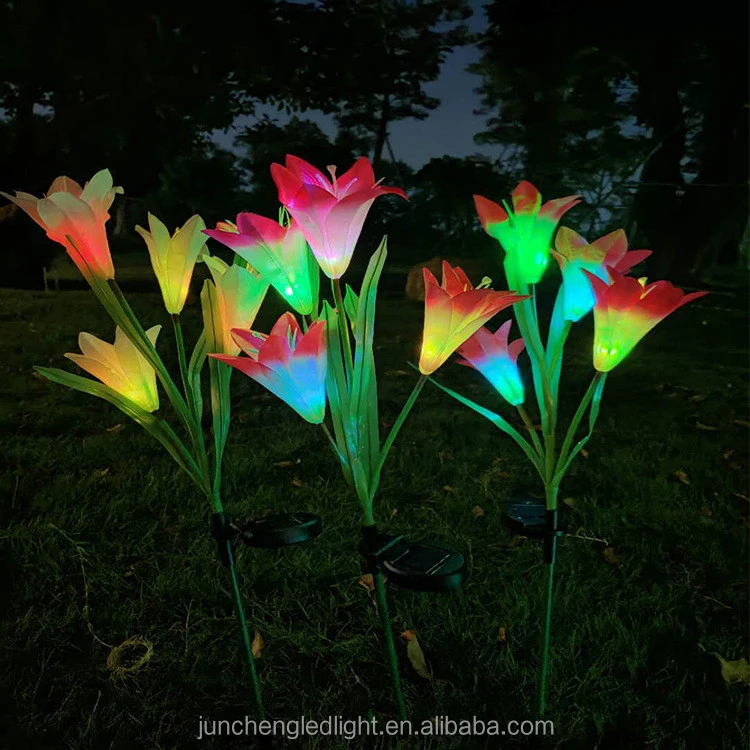 LED Solar Lily Flower Home Decorative Garden Decoration Lawn light