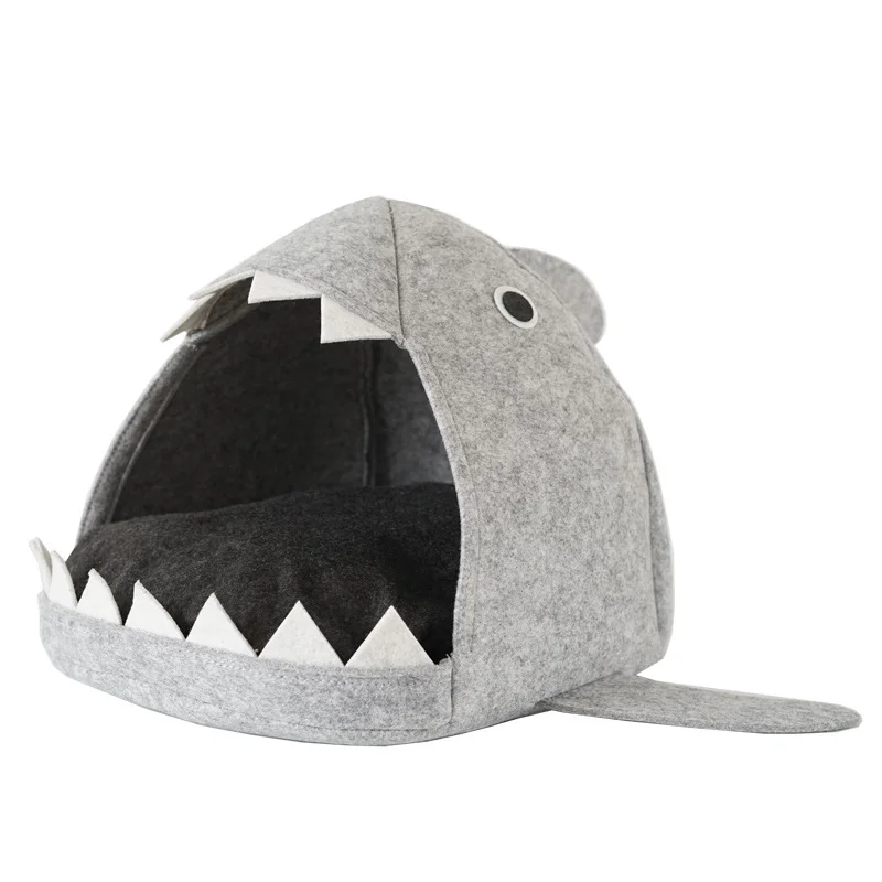 HUAYI Felt Shark Shape Pet Bed Cat Nest Four Seasons Indoor Available Detachable and washed