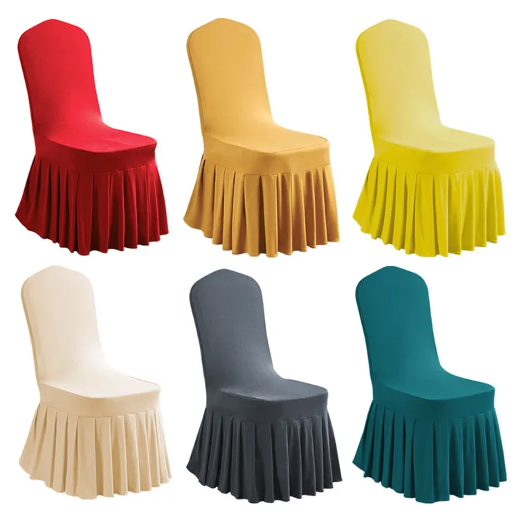 White Polyester Chair Slipcover Elastic Washable Chair Cover for Wedding Hotel Banquet Meeting