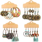 Handmade Earring Earrings Geometric Handmade Bohemian Vintage Ethnic Big Drop Tassel Turquoise Earring Jewelry