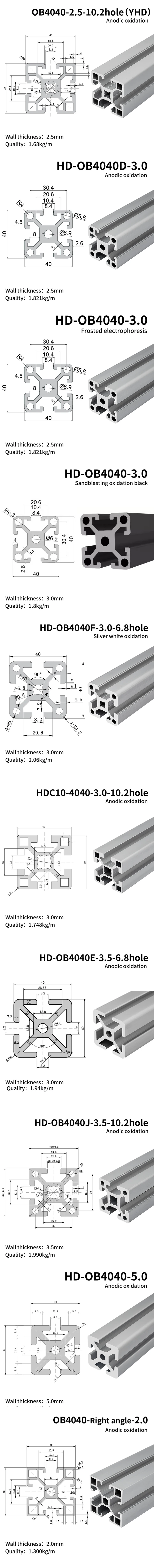 Certified Industrial Structural 60160 Aluminum Extrusion Profiles Anodized Alloy for Construction Machinery Architectural factory