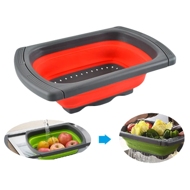 Expandable Adjustable Best Multifunctional Drainer Plastic Foldable Can Square Colander