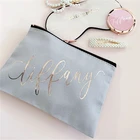Clutch Bag Bag Canvas Custom LOGO Cosmetic Pouch Ziplock Clutch Zipper Pouch Canvas Makeup Bag