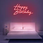 Drop Shipping Acrylic Light Letters Sign Led Custom Flexible Small Personalized Happy Birthday Rgb Neon