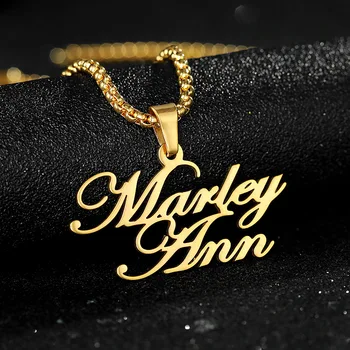 Custom Jewelry 18K Gold Plated Diy Double Layer Custom Name Necklace Personalized 2 Names Stainless Steel Necklace For Women Men
