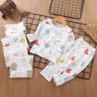 Factory Wholesale Cheap Children Sleepwear Pajama Cartoon Kids Print Clothes Soft Cotton Baby Home Wear Set