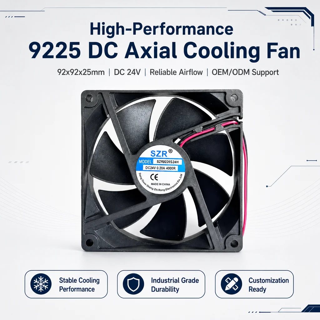 Axial Flow Fan, SZR9225, 5/12/24/48V, 92x92x25mm, 2000-5000RPM - detail 6
