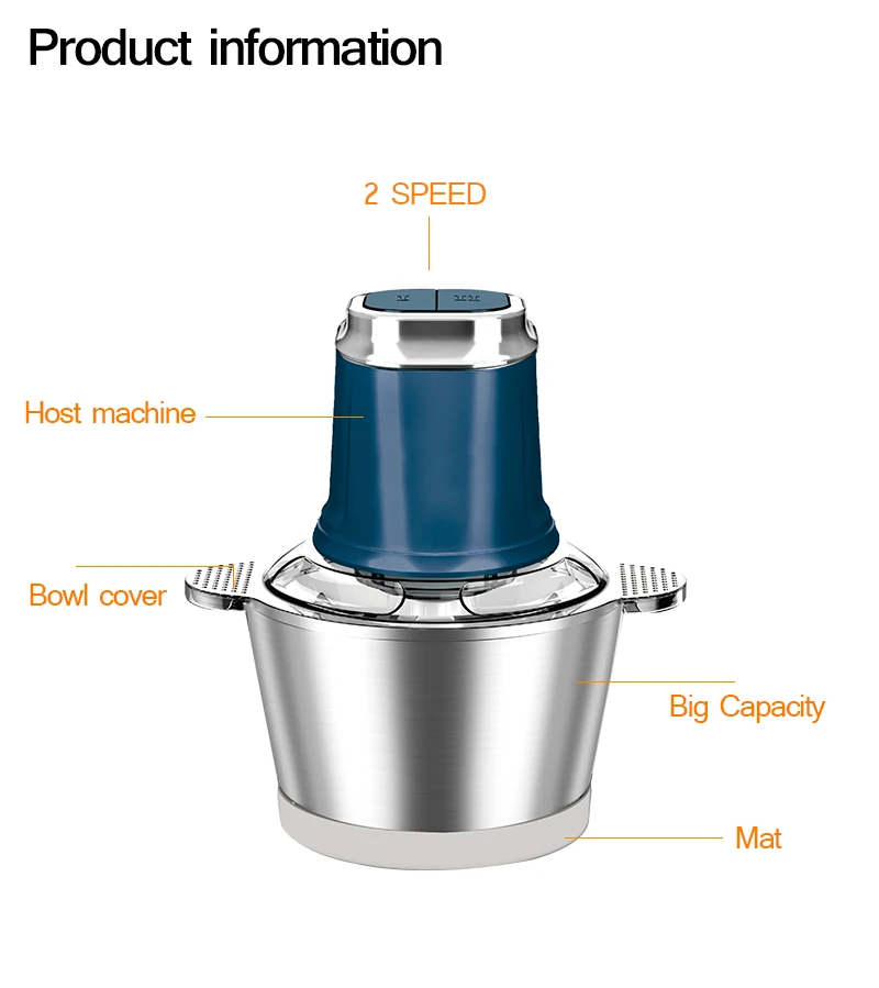 top fashion mincer 3L meat grinder cooking hachoir for wholesales
