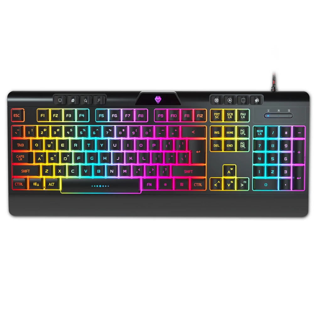 led multimedia usb wired gaming keyboard