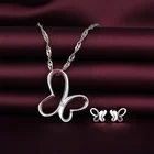 Earrings Sets Fashion Butterfly Earrings Necklaces 925 Silver Jewelry Sets
