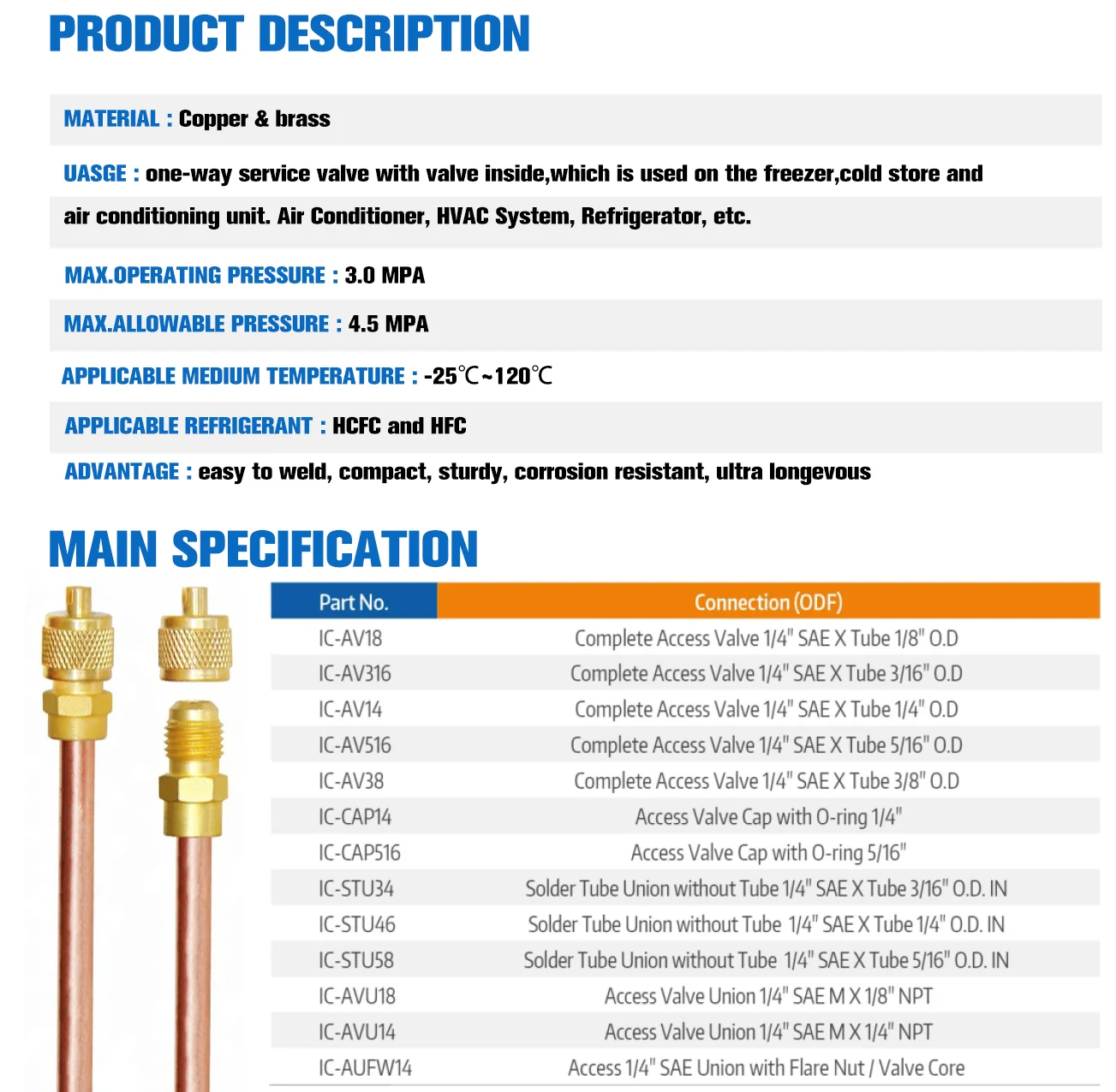 Valve, R410a, 1/4", 5/16'', Copper - detail 4