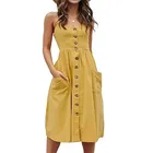 Women Elegant Side Pocket Smocked Solid Color Women Casual Bodycon Sleeveless Dress Midi Dresses Women Elegant Casual
