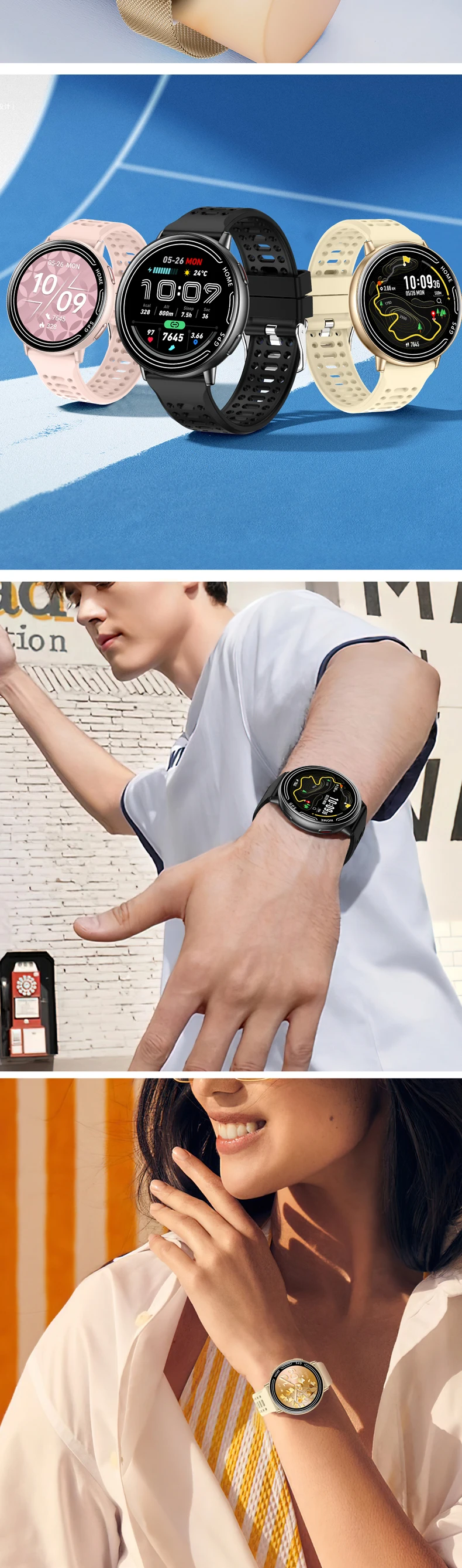 product 2026 smart watch kc100 1atm waterproof 139 inch color screen fitness heart rate answer call dafit smartwatch gps women men-7