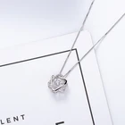 Fashion Jewelry Animal Fox Cz Stone Necklace 925 Silver Fox Head Design Necklace