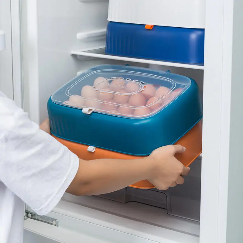 PP Plastic Organizer Case Holder Box Fridge Freezer 24 Eggs Container Storage Boxes
