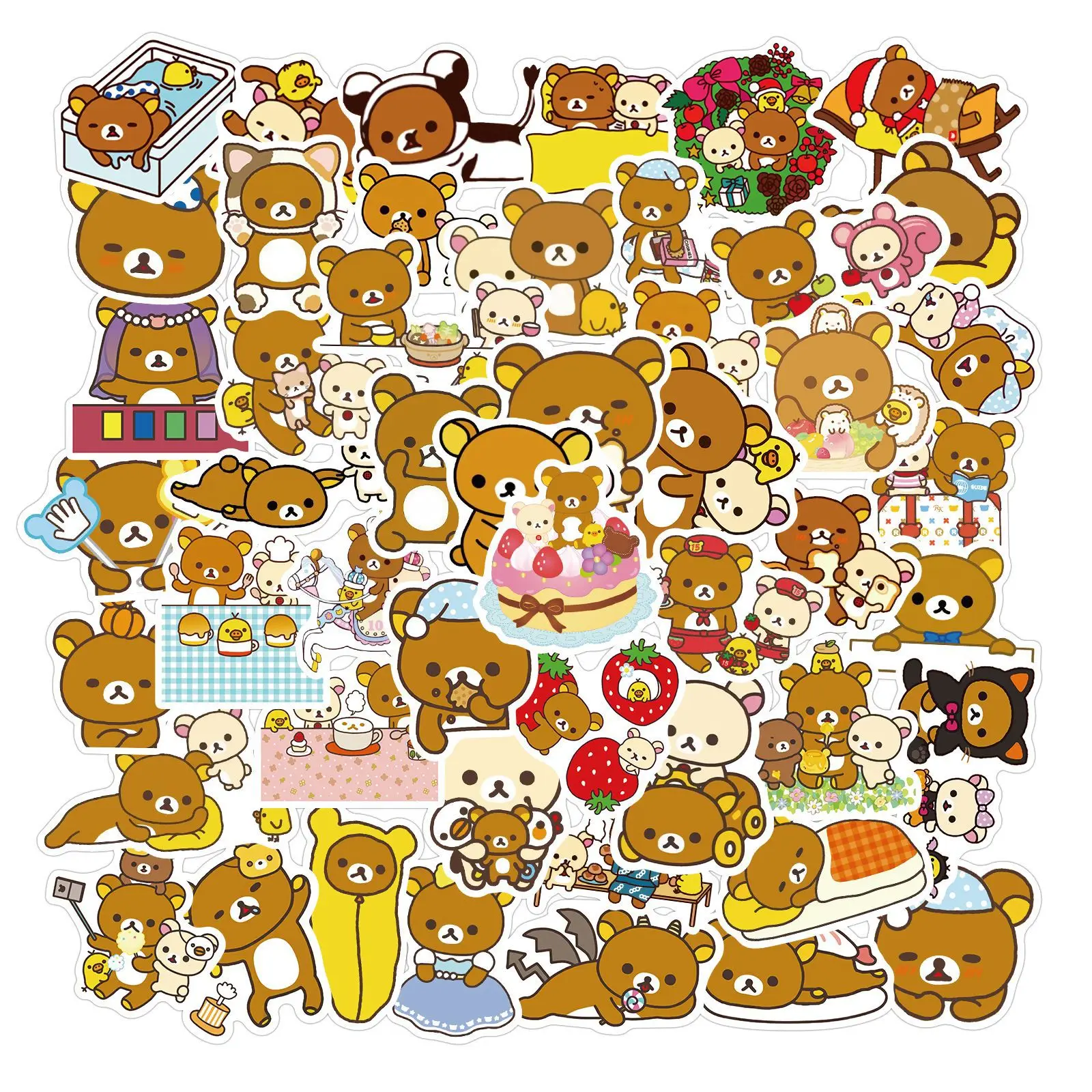 50pcs Korean Style Cute Bear Cartoon Stickers For Girl Notebook Bottle  Laptop Decor Waterproof Teddy Sticker Pack - Buy Bear Stickers,Mini Teddy  Bears,Korean Stickers Product on 