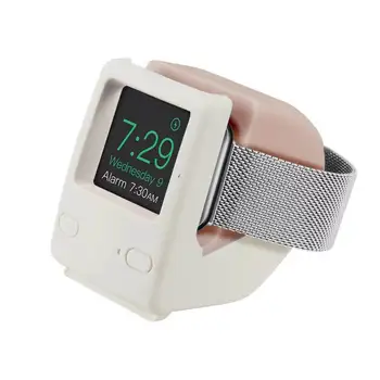 Classic Computer Design Retro Universal Silicone Smartwatch Charging Stand Dock Holder For Apple Watch Iwatch 40mm 42mm 44mm