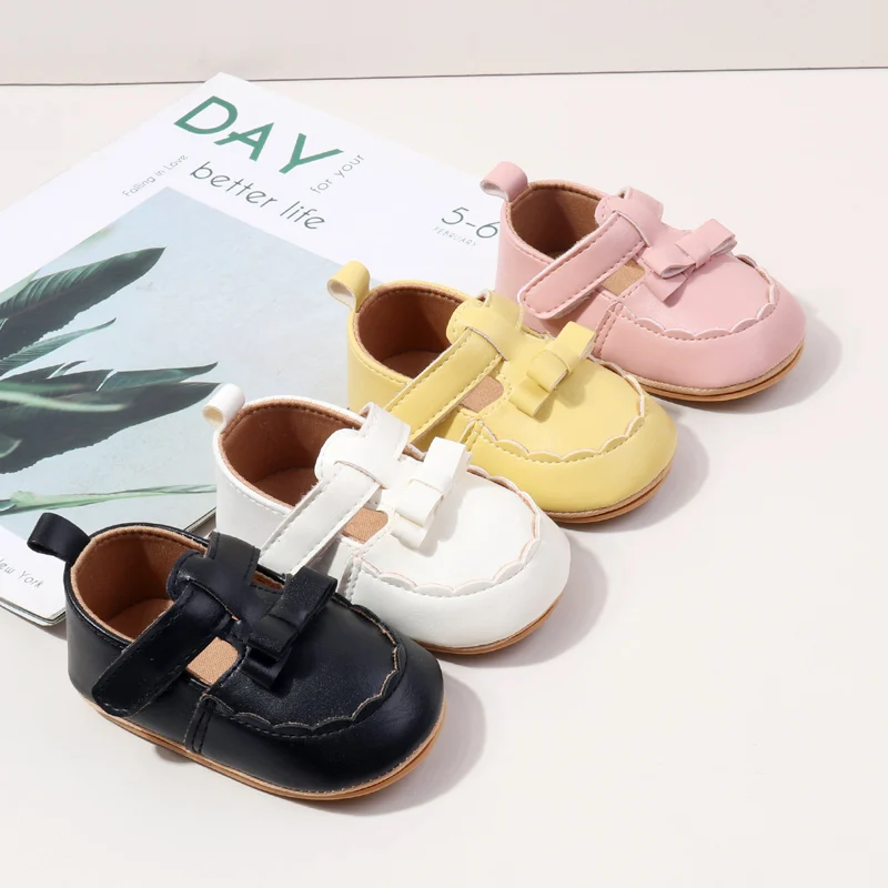High Quality Solid PU Leather Baby Girl Shoes Breathable Anti-Slippery Dress Shoes for Spring Winter Fashion Trend Features details