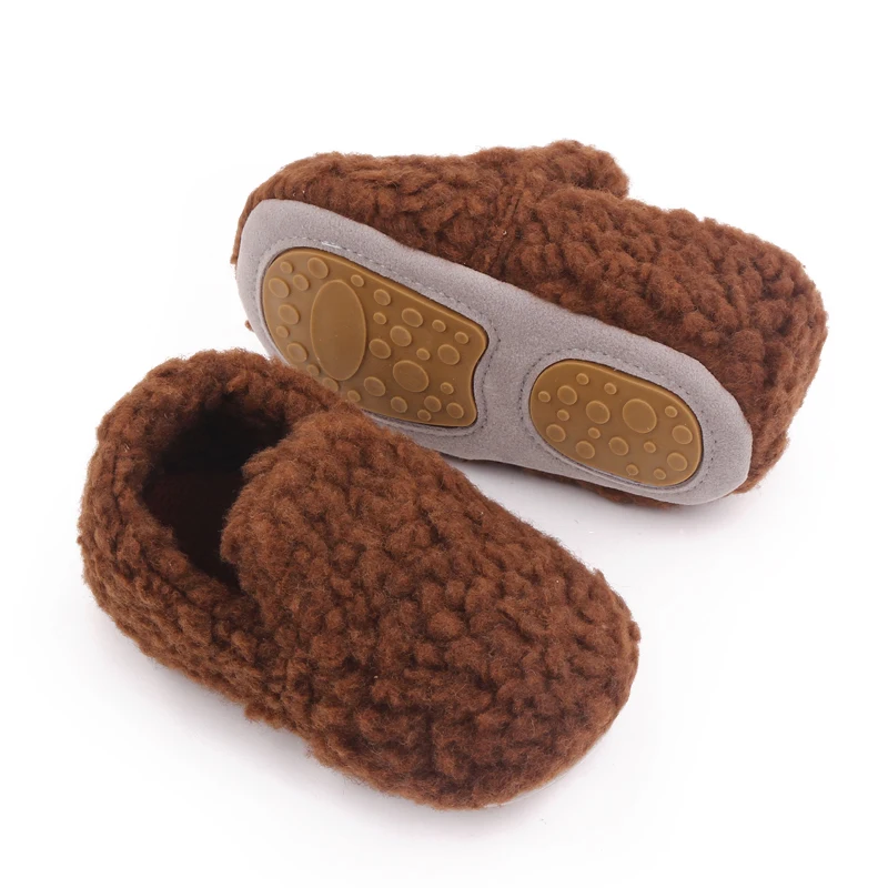 Winter Autumn Warm Baby Infant Toddler Girls Boys Plush Slippers Rubber Sole Slip on Loafers Causal Shoes Princes Shoes Gift supplier