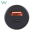 Car Dual Car Charger USB C USB A 30W PD Charger