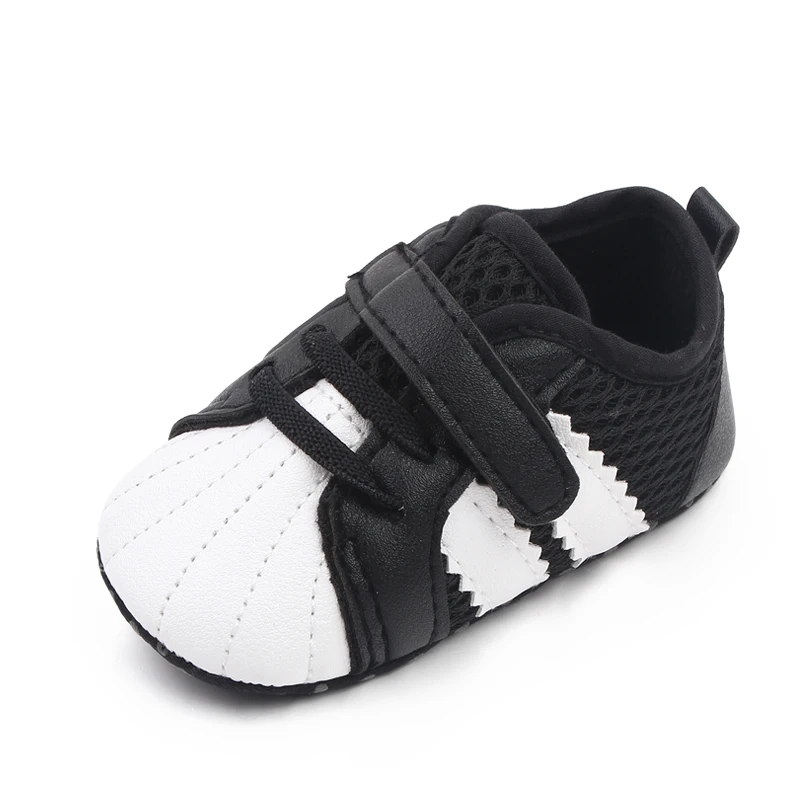 Shell Head Color Mesh Breathable Slashes Baby Soft Soled Toddler Shoes for Girls and Boys supplier