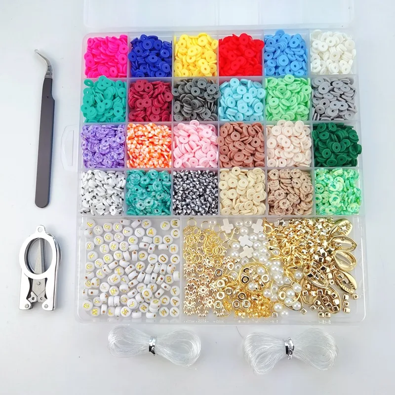 Wholesale Clay Beads Flat Round Letter Beads For Bracelet Making Diy Hand Craft Heishi Beads