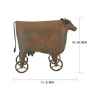 Decor Table Art Hengfa Outdoor Indoor Home Decor Dairy Cattle Table Top Metal Art Rusty Wheel Cow